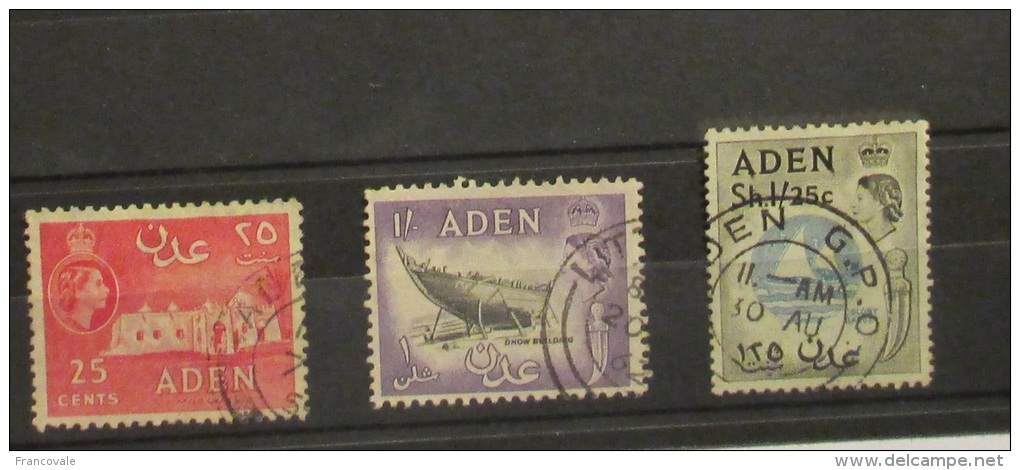 Aden 1953 Quen Elizabeth II 3 Stamps - Aden (1854-1963)