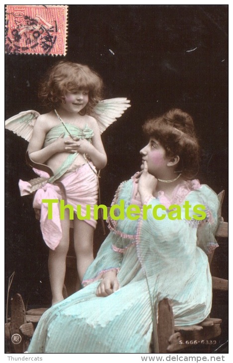 RPPC REAL PHOTO POSTCARD BEAUTIFUL EDWARDIAN ANGEL GIRL CHILD  ** CPA TRES JOLIE JEUNE FILLE ENFANT ANGE - Anges