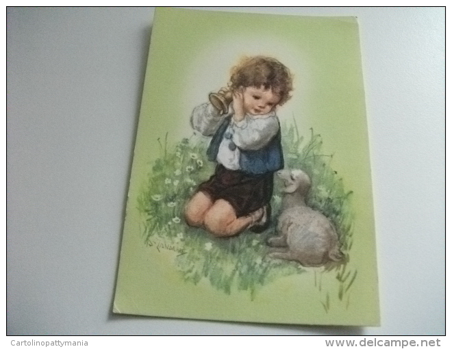 Illustratore Zandrino Bambina Con Campanello Agnello - Zandrino