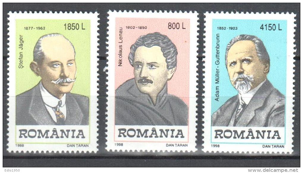 Romania 1998 Famous People  Mi 5342-5344 - MNH (**) - Nuevos