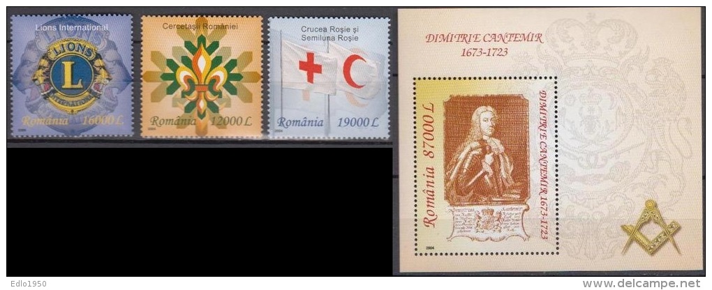 Romania 2004 International Organisations Mi 5885-5887+ Bl.347 - MNH (**) - Ongebruikt