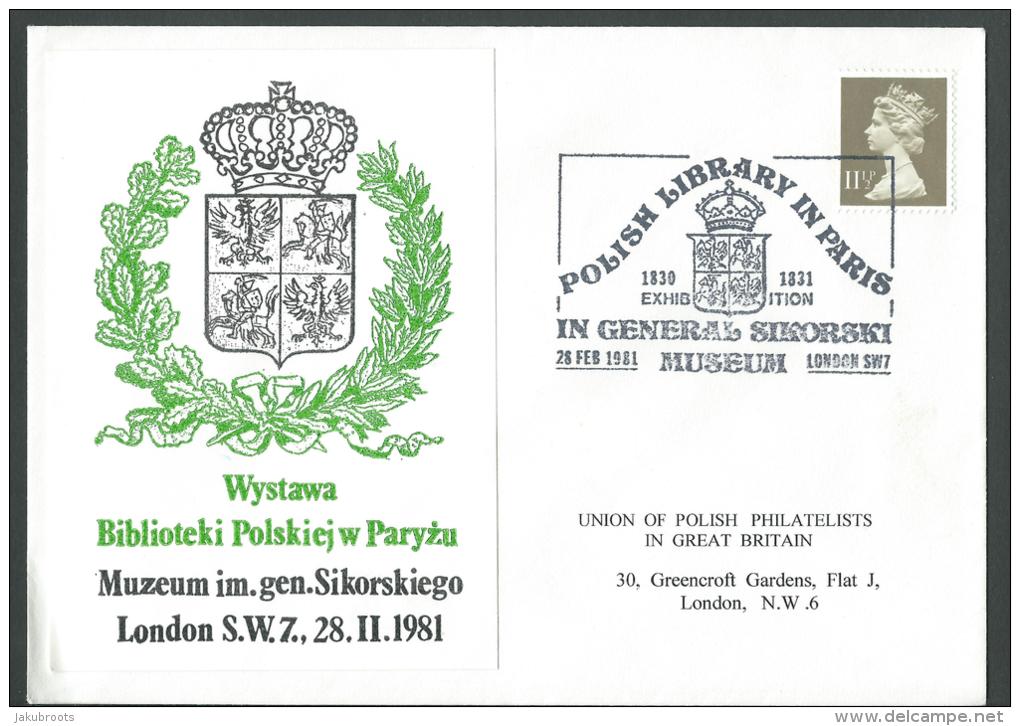 1981. POLISH LIRARY IN PARIS EXHIBITION / SIKORSKI MUSEUM EXHIBITION. LONDON - Gouvernement De Londres (exil)