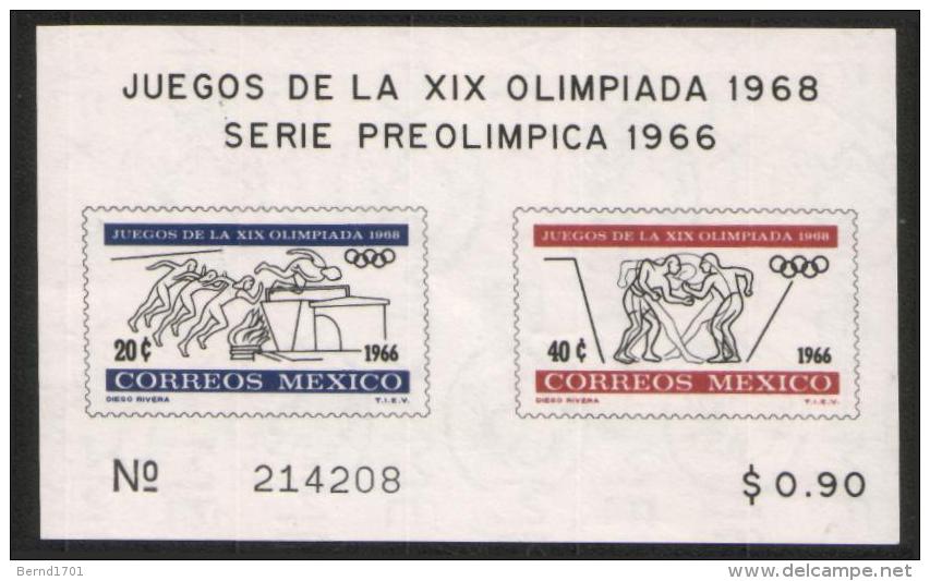 Mexico - Block 5 Postfrisch / MNH ** (n878) - Zomer 1968: Mexico-City