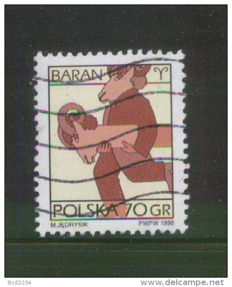 POLAND 1996 SIGNS OF THE ZODIAC ISSUE 1 ARIES RAM USED FLUORESCENT PAPER VARIETY - Astrologie