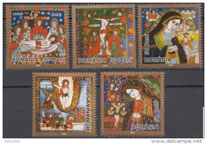 Romania 2006 Easter Art Glass Paintings  Mi 6041-6045 - MNH (**) - Ongebruikt