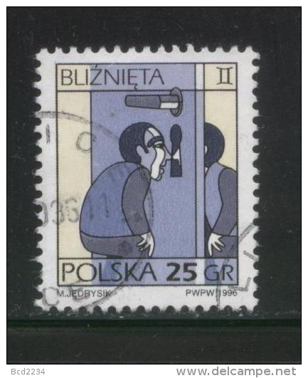 POLAND 1996 SIGNS OF THE ZODIAC ISSUE GEMINI TWINS USED ORDINARY PAPER VARIETY - Astrologie