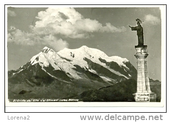 7-sudam10. Postal Bolivia. El Cristo Del Alto Y El Illimani - Bolivia