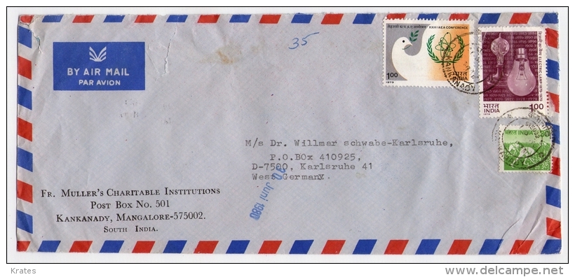 Old Letter - India - Poste Aérienne
