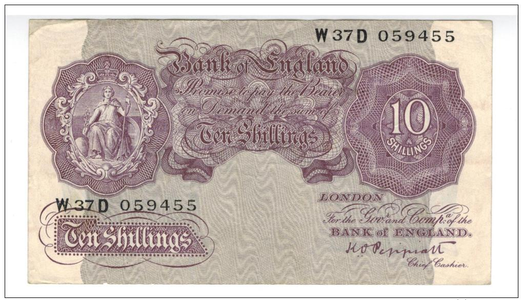 England 10 Shillings, VF+, PEPPIATT. - 10 Schilling