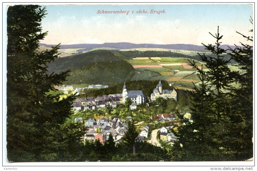 Schwarzenberg Im Erzgebirge, Erzgebirgskreis, Totale, Ca.1920 - Schwarzenberg (Erzgeb.)