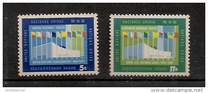 UNO NY, Vereinte Nationen 1963, Nr. 134-135 Generalversammlung Der Vereinten Nationen, New York  Postfrisch (mnh) - Neufs