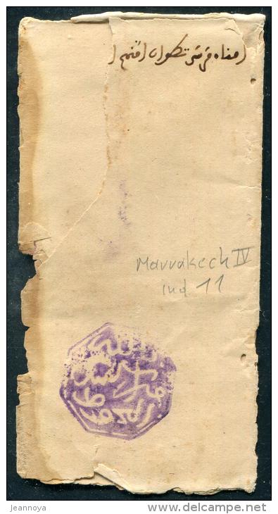 MAROC - CACHET MAGHZEN DE MARRAKECH, OCTOGONAL EN VIOLET, SUR FRGT. - TB - Sellos Locales