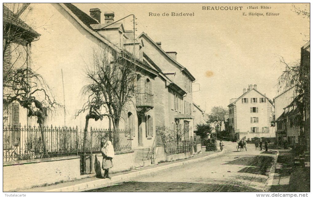 CPA BEAUCOURT RUE DE BADEVEL 1908 - Beaucourt