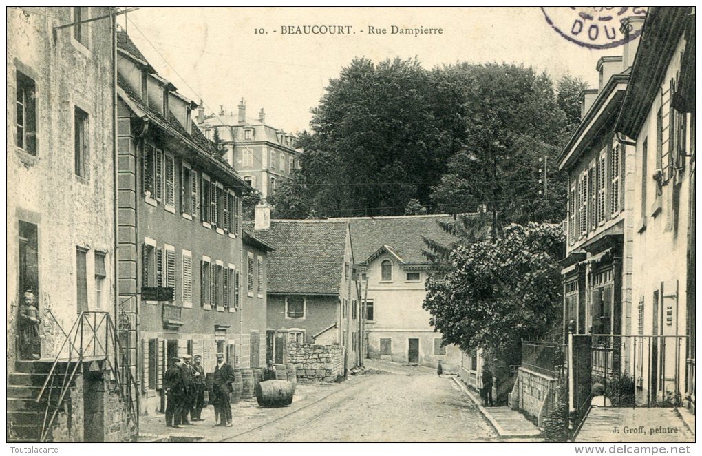 CPA BEAUCOURT RUE DAMPIERRE 1906 - Beaucourt