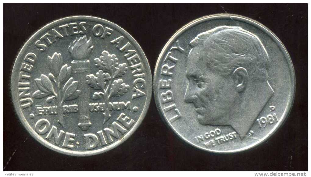 UNITED STATES - USA - 10 Cents  Dimes  1981 D - 1946-...: Roosevelt