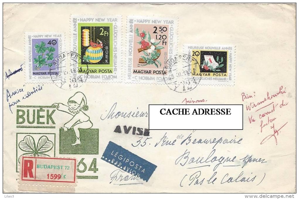 BUDAPEST 1965 Lettre Recommandée Pour La France. - Postmark Collection