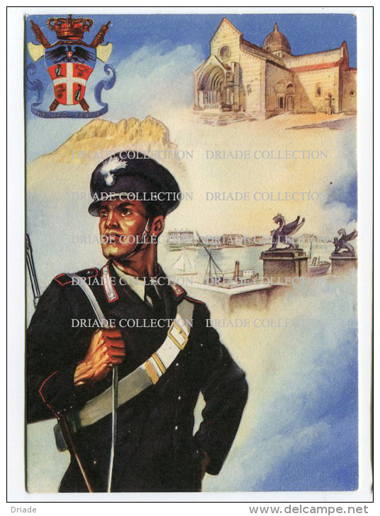 CARTOLINA LEGIONE TERRITORIALE CARABINIERI REALI DI ANCONA ILLUSTRATORE D´ERCOLI - Police - Gendarmerie