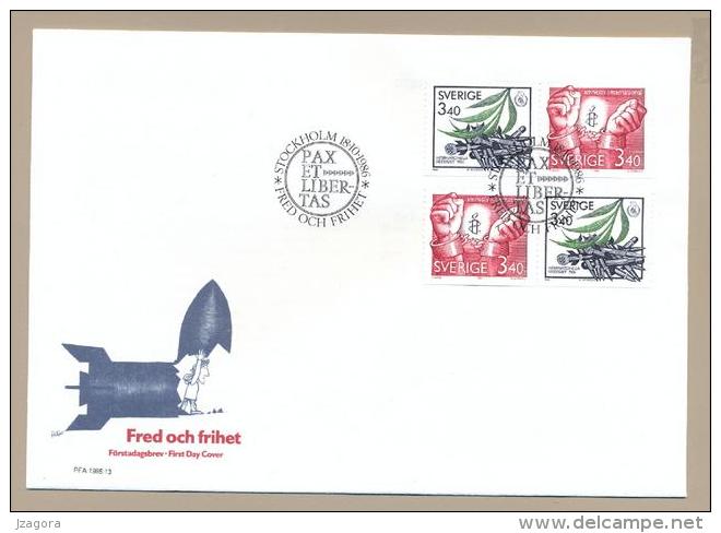 PRIX NOBEL PRIZE NOBELPREIS PAIX PEACE FRIEDEN 1977 AMNESTY INTERNATIONAL SWEDEN SUEDE SCHWEDEN 1986 MI 1407 1408 FDC - Nobelpreisträger