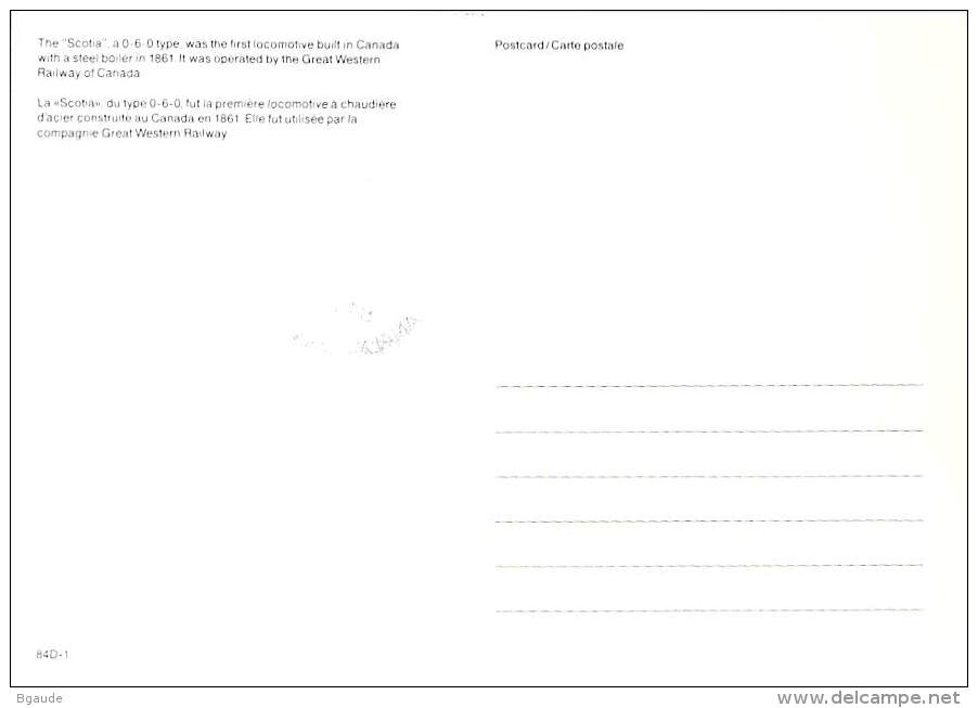 CANADA  CARTE     MAXIMUM    NUM.YVERT 895 TRAIN CHEMIN DE FER - Maximum Cards