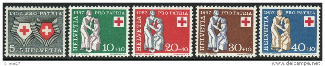 SUISSE 1957 5 TP Timbres Pour La Patrie Y&T N° 590 à 594 Neuf * - Nuevos