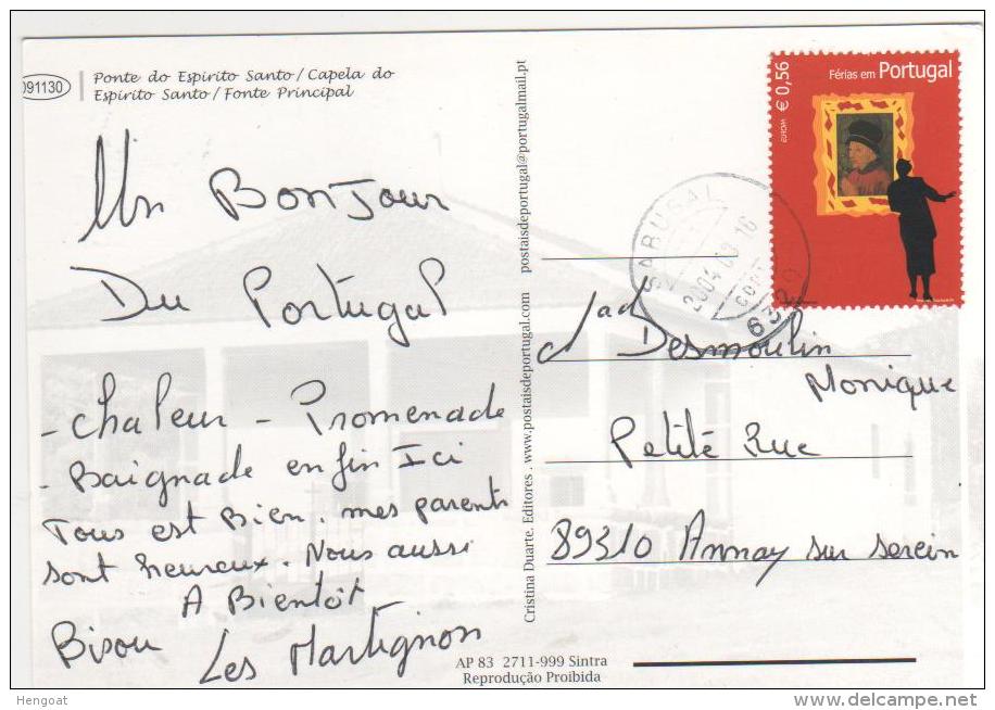 Beau Timbre  Ferias Em Portugal  , Sur Carte , Postcard  Du 16/08/04 De Quadrazais Sabugal - Briefe U. Dokumente