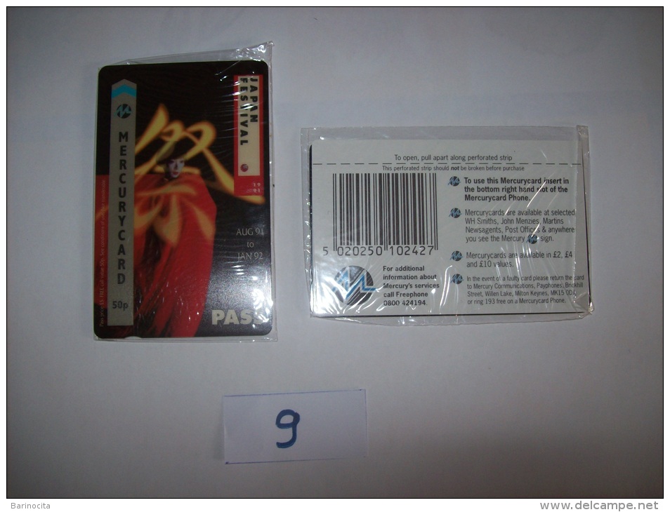 MERCURY CARDS -  JAPAN Festival 91/92 - Cards NEUVE NIEW Encore Dans Le Celophane D´origine- 50p - Voir Photo (9) - [ 4] Mercury Communications & Paytelco