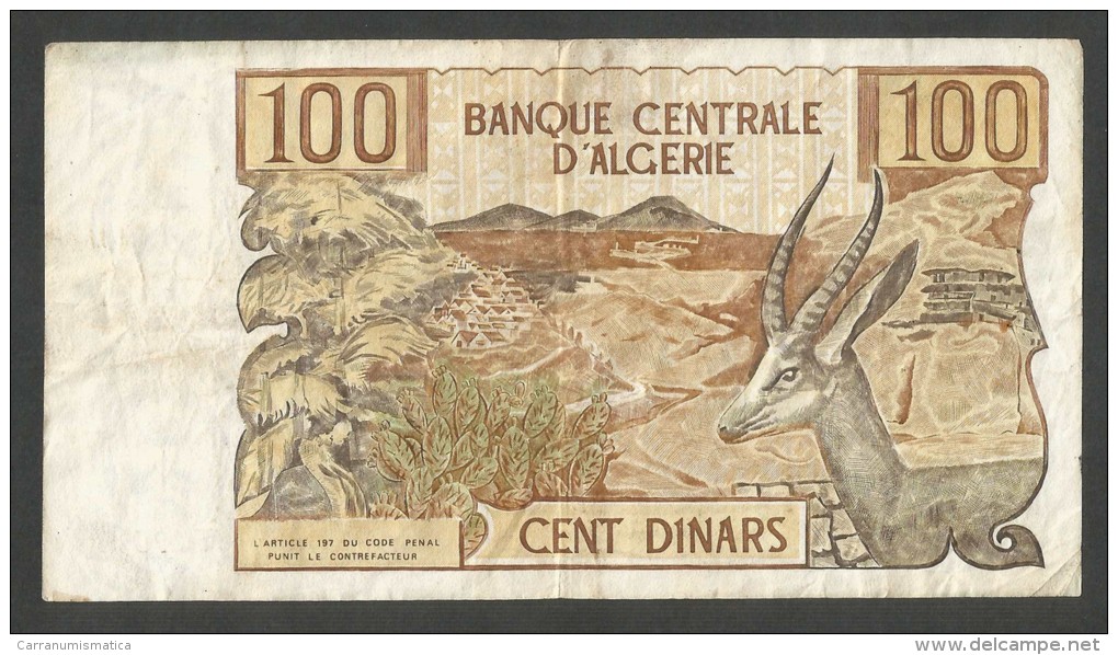 [NC] BANQUE CENTRALE D' ALGERIE - 100 DINARS (1970) - Argelia