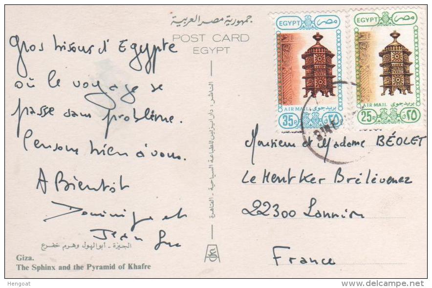 2 Beaux Timbres  Sur Carte Postale , Cp , Postcard Pour La France - Brieven En Documenten