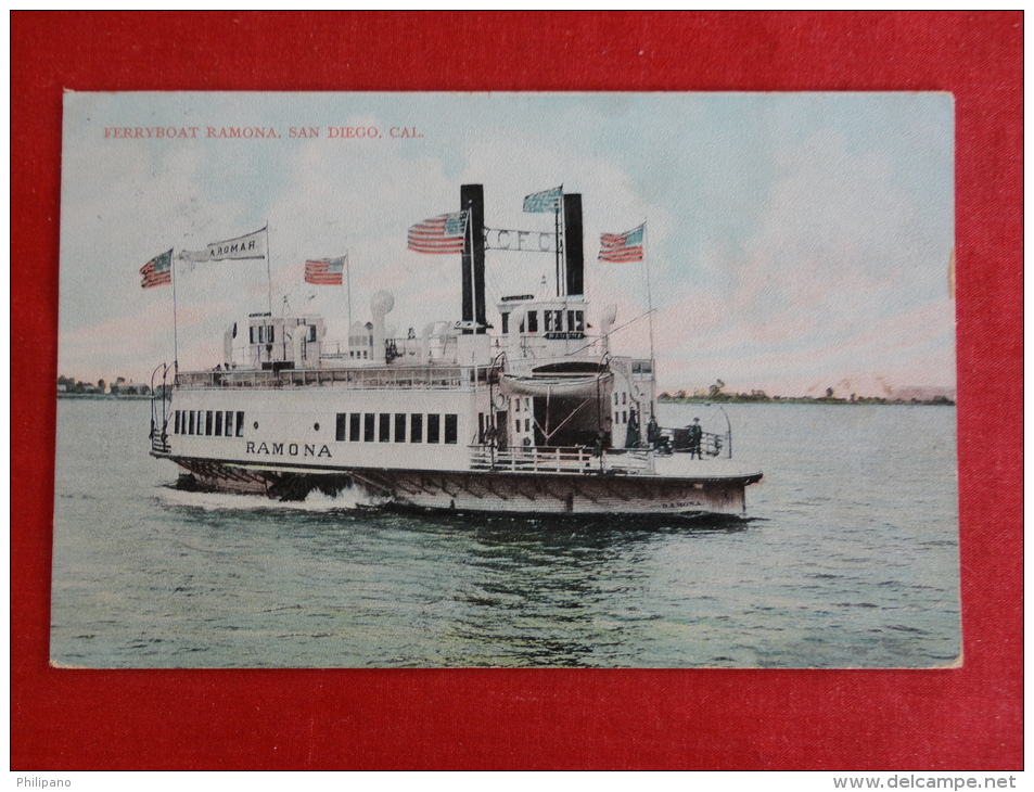 CA - California > San Diego  Ferryboat Ramona 1908 Cancel    Ref  1101 - San Diego