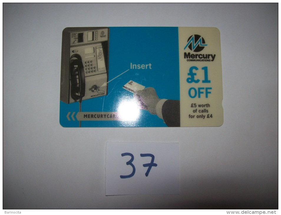 MERCURY CARDS - £1 Off £5 Of Calls For Only £4  - 5£ - Voir Photo (37) - [ 4] Mercury Communications & Paytelco