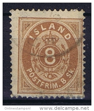 Iceland: 1873, Mi Nr 4 A   Perfo 14 X  13,50 , Used Some Paper On Back - Gebruikt
