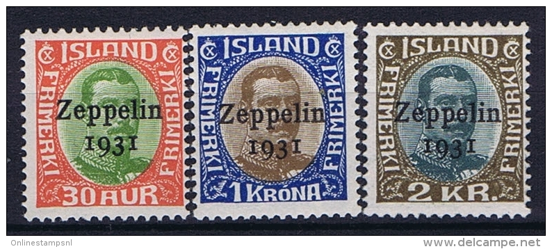 Iceland:  1931  Mi Nr 147 - 149, MNH/** Nr 149 Is MH/* MH/* - Aéreo