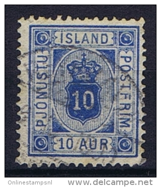 Iceland: 1876  Mi Nr 5 A B  Used Ultramarin,  Perfo 14 : 13,5, Dienstmarke Service - Service