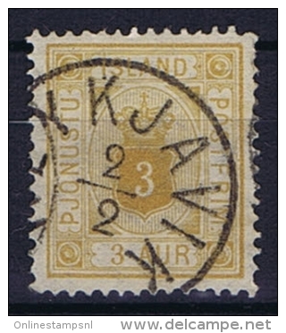 Iceland: 1876  Mi Nr 3 A Used Dienstmarke Service - Dienstzegels