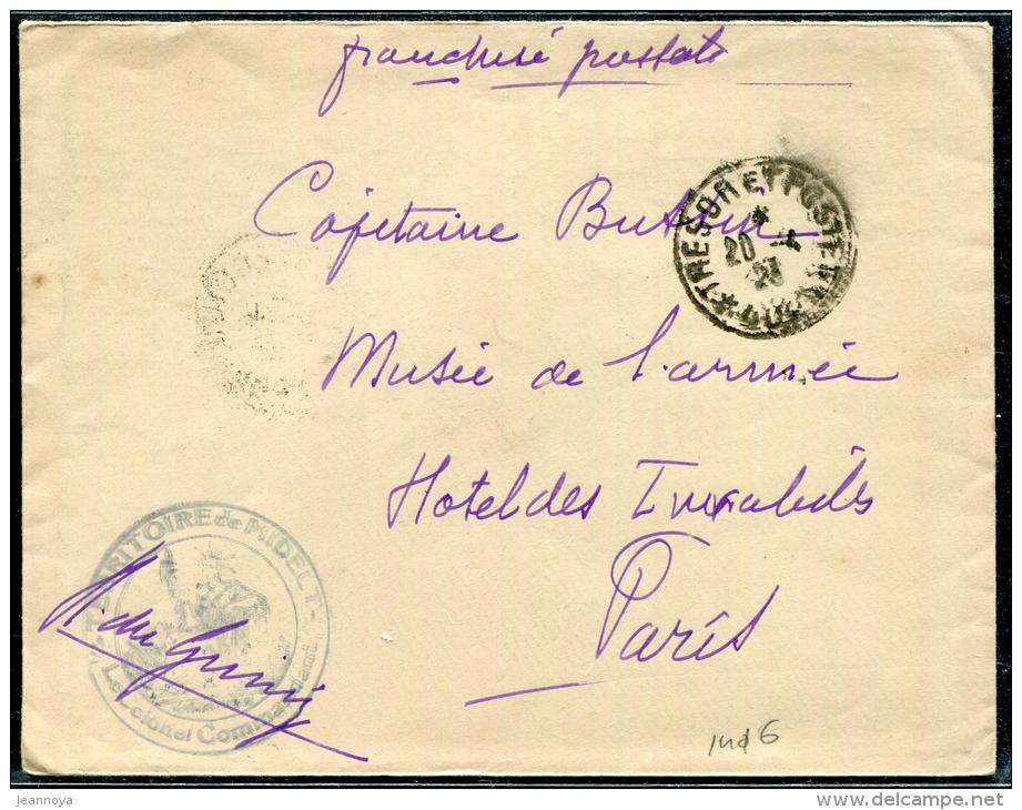 MAROC - LETTRE EN FRANCHISE MILITAIRE, " TERRITOIRE DE MIDELT ", TRESOR ET POSTES / 400 LE 20/4/1923 - B - Cartas & Documentos