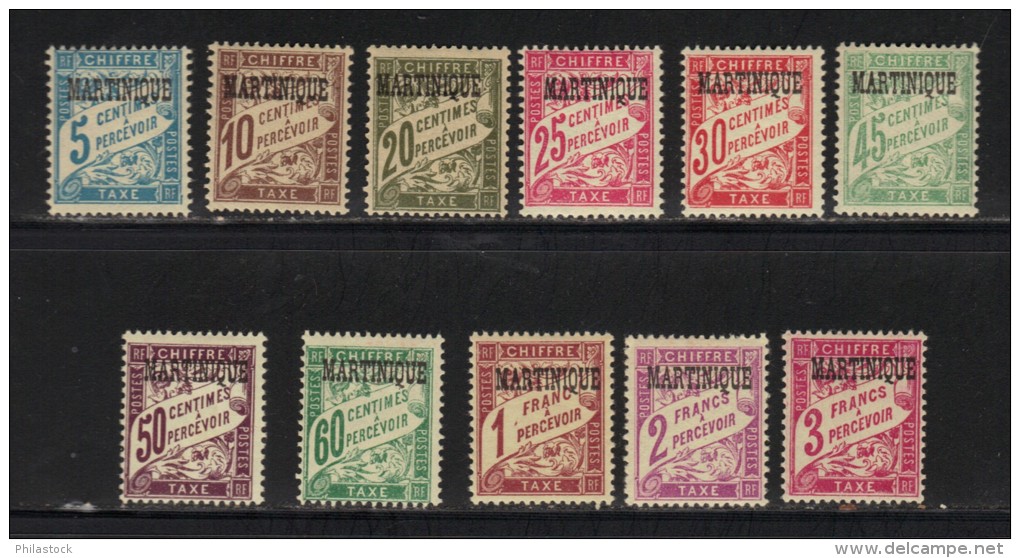 MARTINIQUE N° Taxes 1 à 11 * - Unused Stamps
