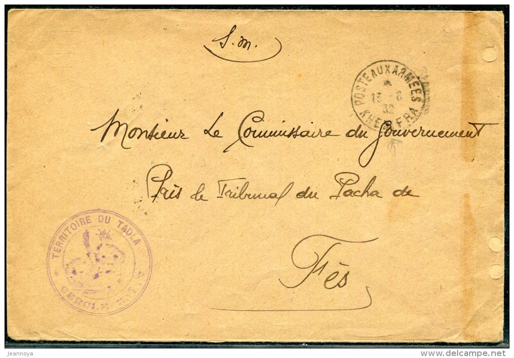 MAROC - LETTRE EN FRANCHISE MILITAIRE, " TERRITOIRE DU TADLA ", POSTES AUX ARMÉES / KHENIFRA LE 13/6/1932 - TB - Covers & Documents