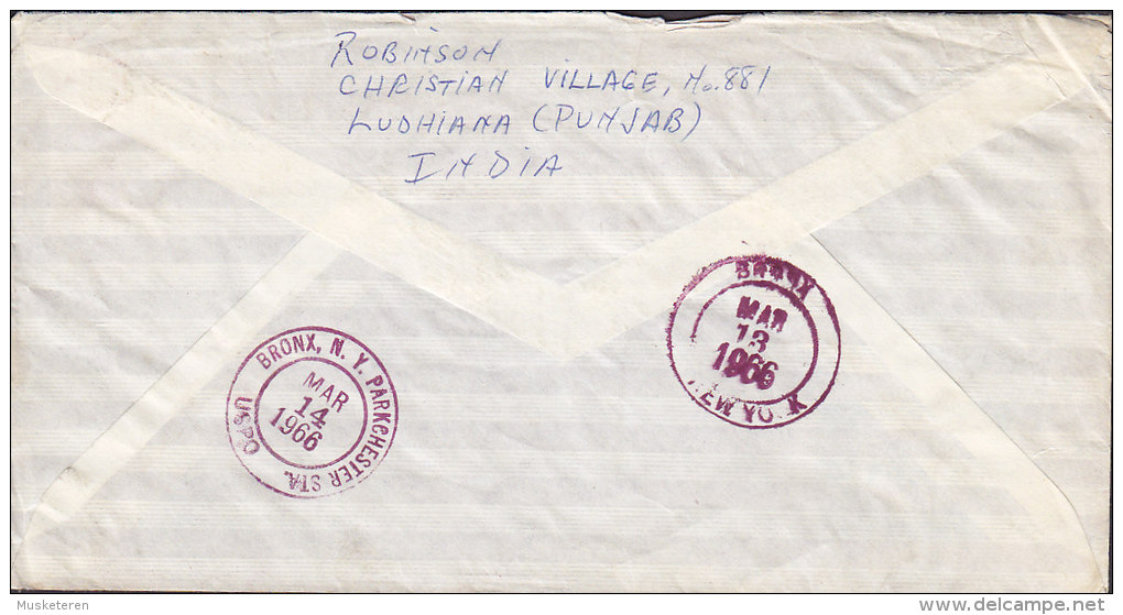 India Airmail Registered Recommandé Einschreiben CHRISTIAN MEDICAL COLLEGE 1966 Cover Brief To United States (2 Scans) - Airmail