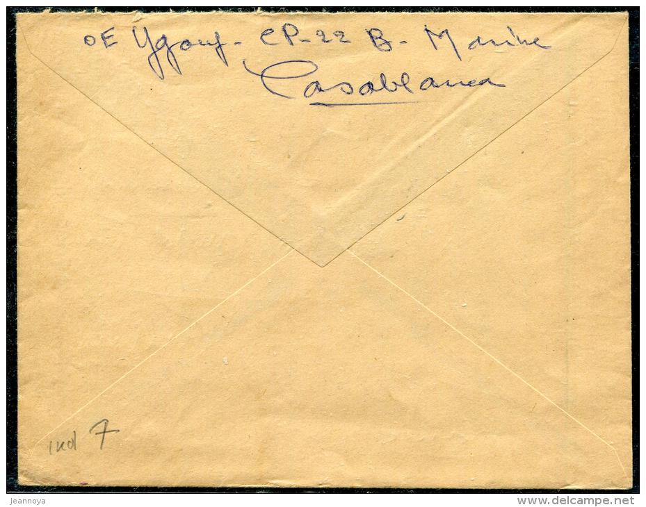 MAROC - LETTRE EN FRANCHISE MILITAIRE, " MARINE NATIONALE ", OBL. CASABLANCA B LE 21/4/1957 - TB - Usati