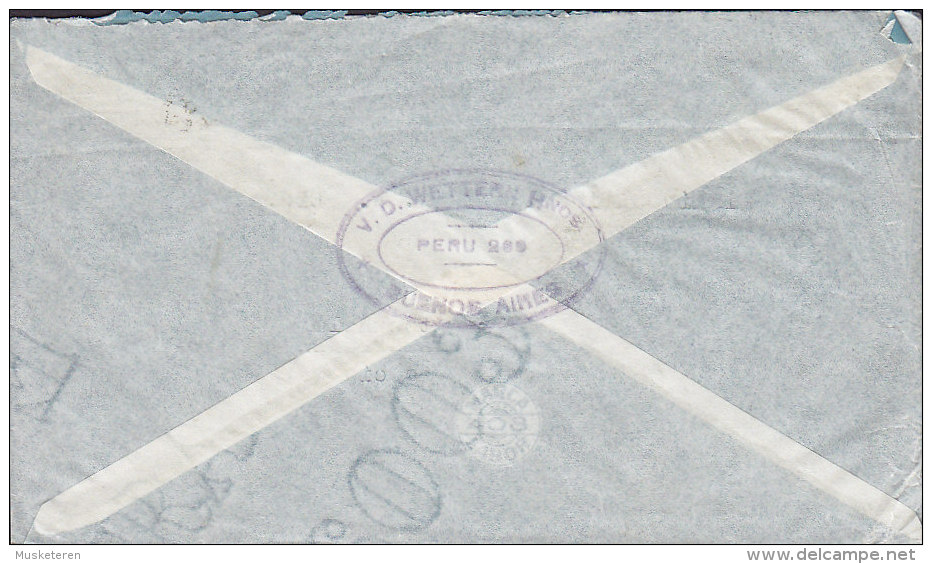 Argentina Airmail Via Aerea VIA B.S.A.A. Label BUENOS AIRES Cover Letra To STOCKHOLM Sweden (2 Scans) - Luchtpost