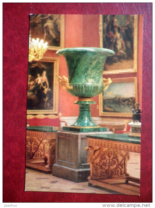 Vase , Tables , 1841-1852 - Russian Malachite - The Hermitage , Leningrad - 1980 - Russia USSR - Unused - Musées