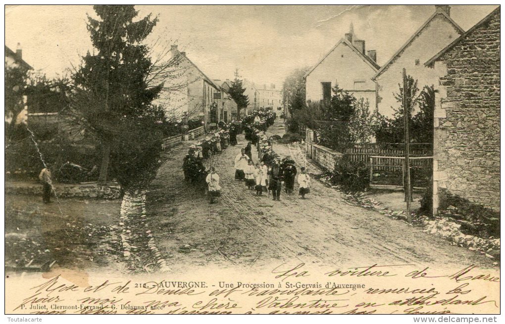 CPA 63 UNE PROCESSION A ST GERVAIS D AUVERGNE 1903 - Saint Gervais D'Auvergne