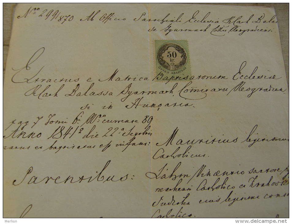 Hungary -Balassagyarmat - 1870 -  Mauritius Lahm - Andrea Pusztay    TM015.6 - Nacimiento & Bautizo