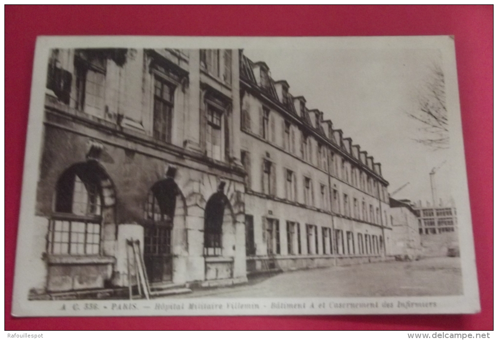 Cp Paris Hopital Militaire Villemin Batiment A Et Casernement Des Infirmiers - Santé, Hôpitaux