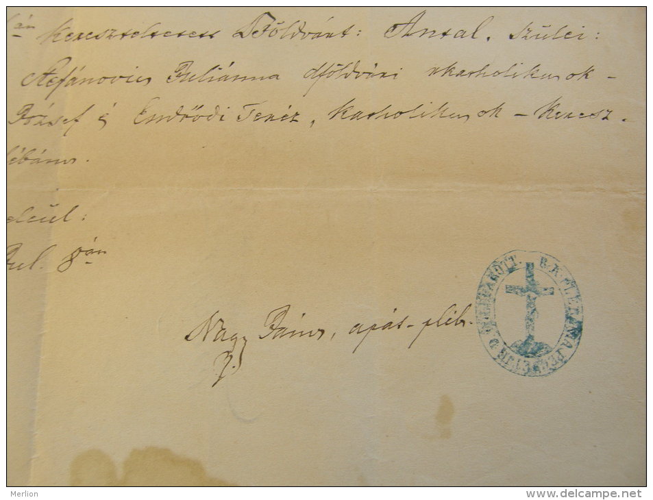 Old Document - Hungary - 1871 Dunaföldvár - Antal  - János Kovács- Juliánna Stefánovics - Nikl -Endrödi   TM017.3 - Geboorte & Doop