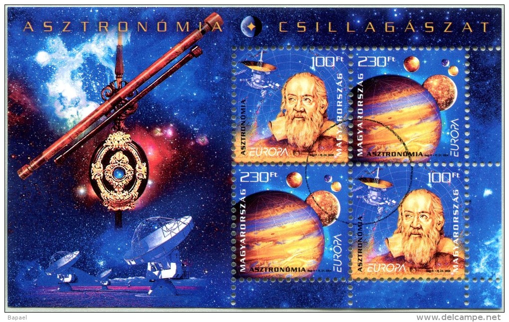 N° Yvert & Tellier 314 - Hongrie (2010) - Oblitéré (Gomme D'Origine) - Galilée Et Jupiter (Astronomie) - Used Stamps