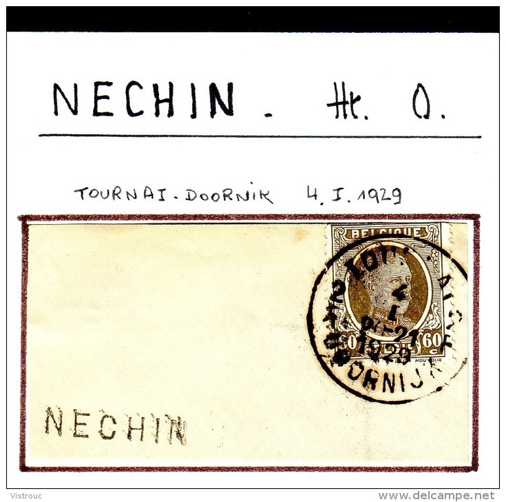 C.O.B. N° 255  Sur Fragment De Lettre - Griffe Linéaire : " NECHIN ". - Linear Postmarks