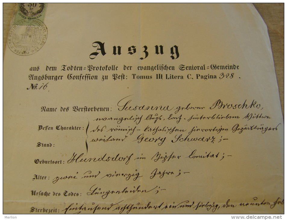 Hungary -  Pest - 1871 -Susanna Broschko - Georg Schwarz -Hundsdorf   Friedrich  Gretzmacher TM021.8 - Naissance & Baptême
