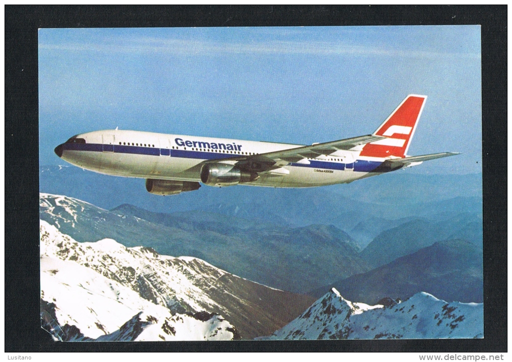 GERMANAIR Airbus A300 Issue Airlines Postcard ( 2 Scans ) - 1946-....: Moderne