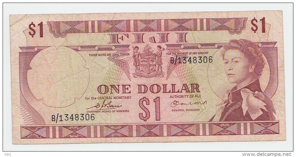 Fiji 1 Dollar 1974 VF P 71a 71 A - Fiji